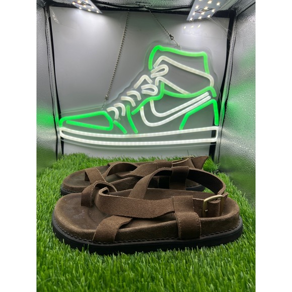 The Noa Sandal Shoes - The Noa Sandal Cocoa Suede Strappy Sandals Women's Size 7 Adjustable Buckle